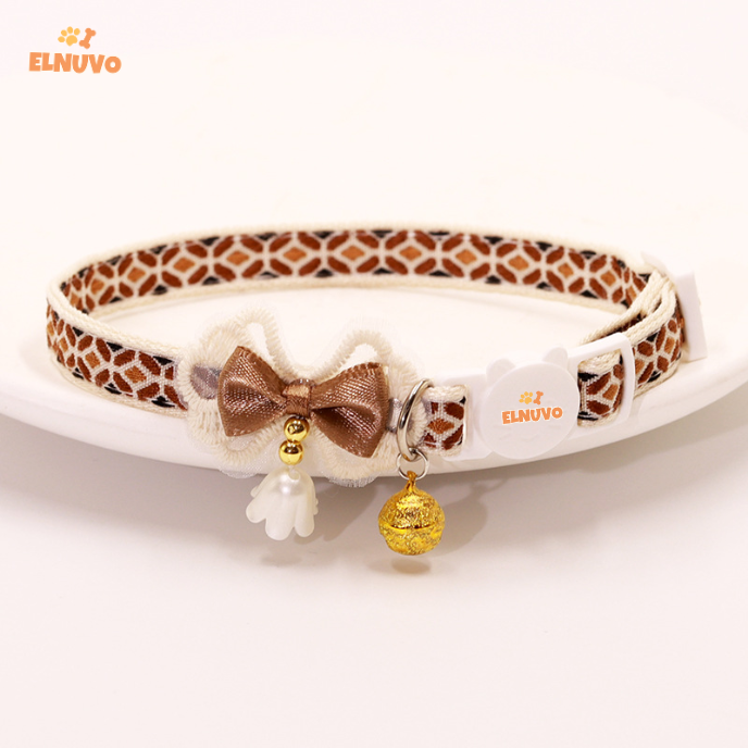 Decorative Bow Cat Collar with Bell
