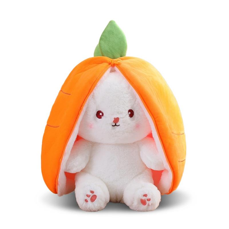 Flip-a-Fluff: Transformable Strawberry & Carrot Bunny