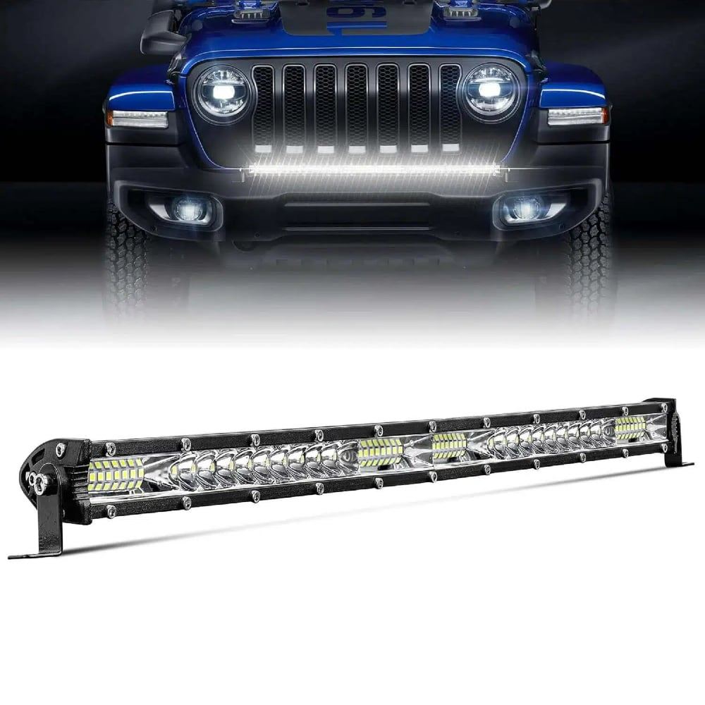 🔥Last Day 49% OFF - 🚗💡Single Row Ultra-Slim Spot Flood LED Light Bar