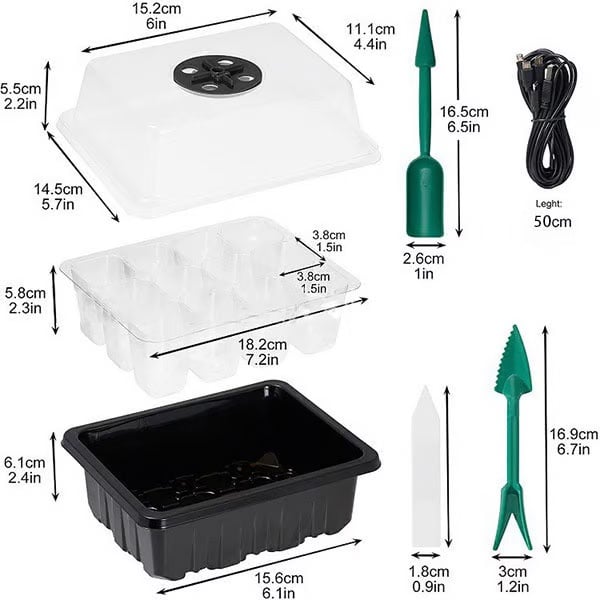 🌱 Adjustable Humidity Seed Starter Trays