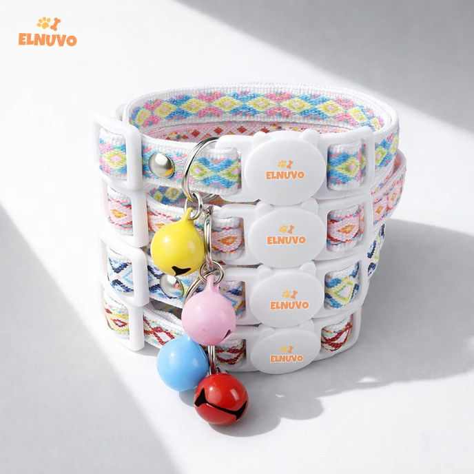 Adjustable Bell Pet Collar for Cats & Small Dogs