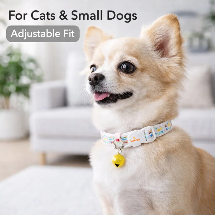 Adjustable Bell Pet Collar for Cats & Small Dogs