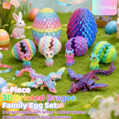 ✨🐉Easter toys-  3D Printed Dragon Family Egg Set