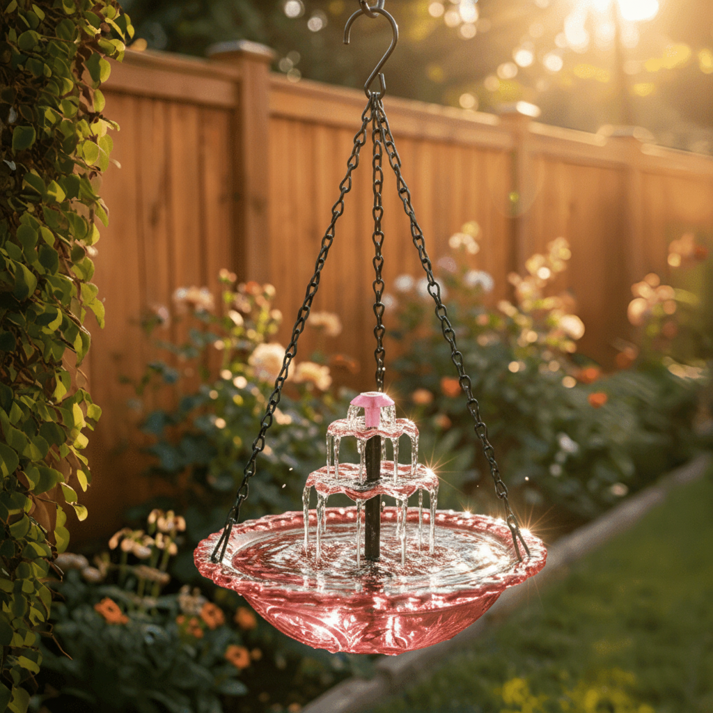 ✨2026 Spring special offer 49% off-🐦Solar Cascade Hanging Bird Bath Fountain