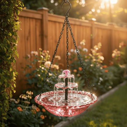 ✨2026 Spring special offer 49% off-🐦Solar Cascade Hanging Bird Bath Fountain