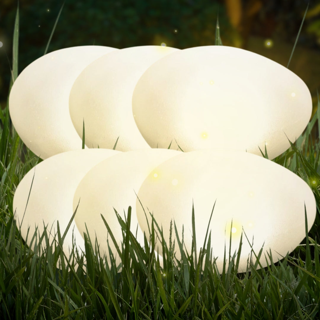 Solar Stone Light - 12" Cobblestone Shape