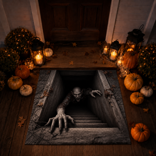 Elnuvo® Creeping Ghoul 3D Illusion Rug