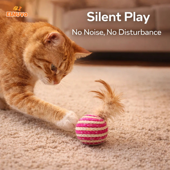 Feather Bounce Interactive Cat Ball