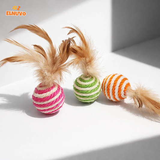 Feather Bounce Interactive Cat Ball
