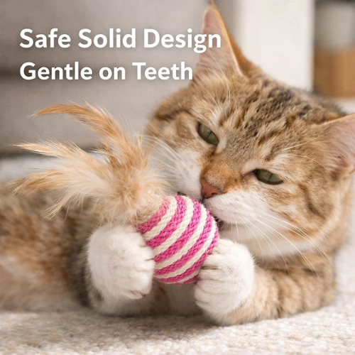 Feather Bounce Interactive Cat Ball