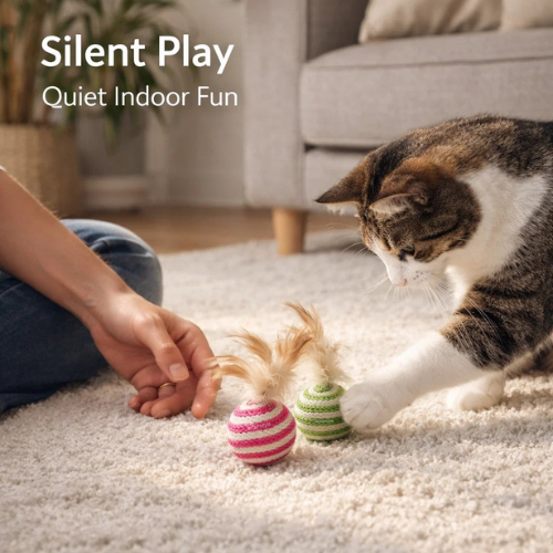 Feather Bounce Interactive Cat Ball