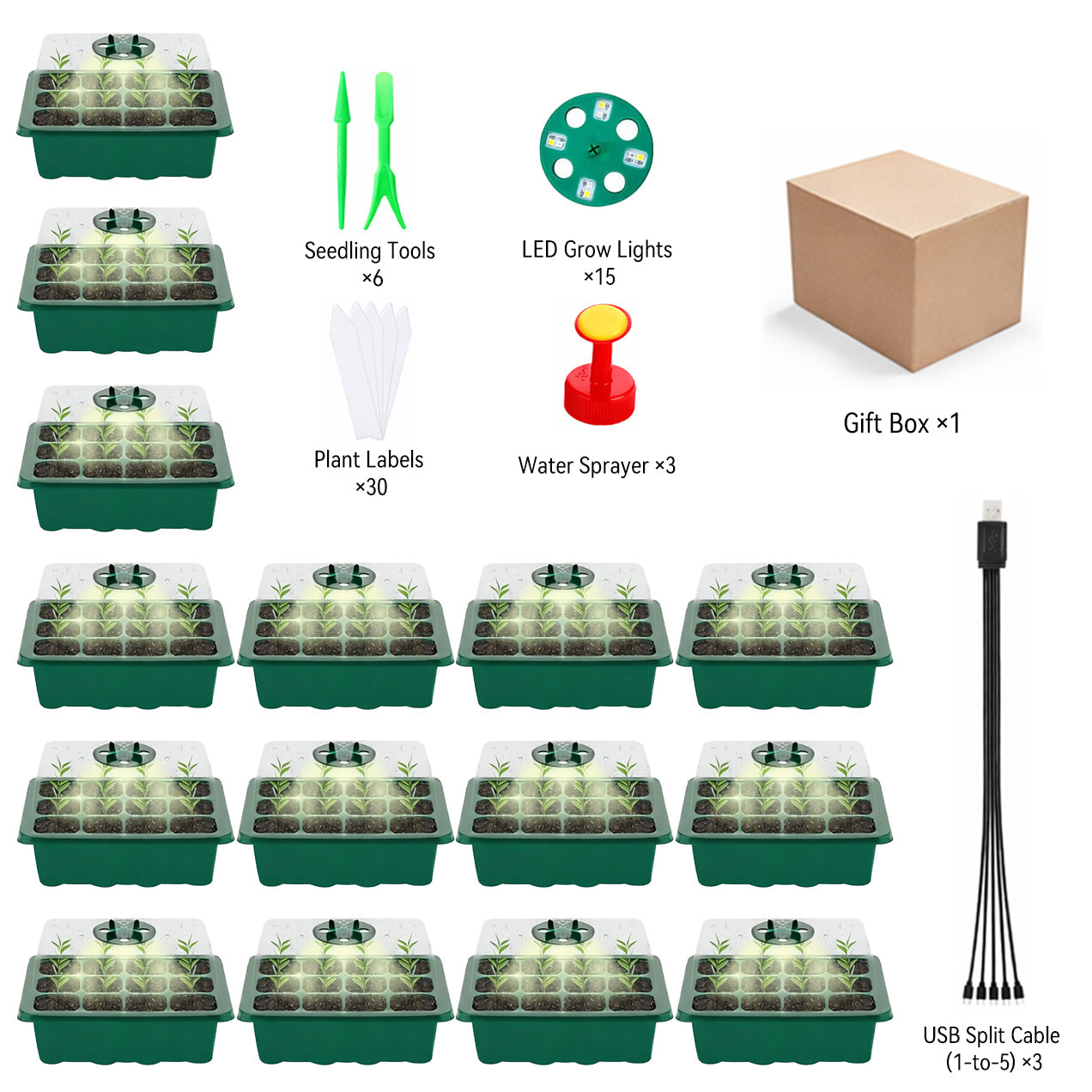 🌱 Adjustable Humidity Seed Starter Trays