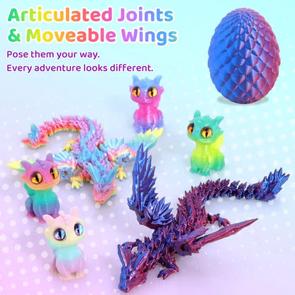 ✨🐉Easter toys-  3D Printed Dragon Family Egg Set