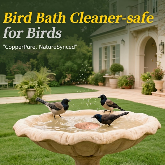 99.9% Pure Copper Bird Bath Cleaner Discs— Stop Dirty Bird Water
