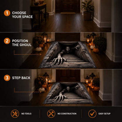 Elnuvo® Creeping Ghoul 3D Illusion Rug