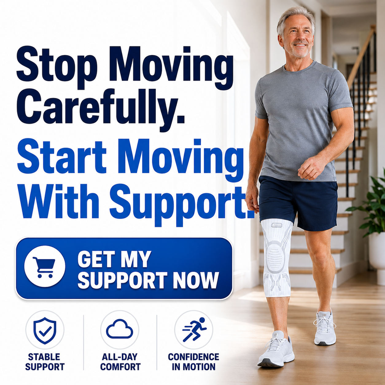 Stop moving carefully and start moving with support