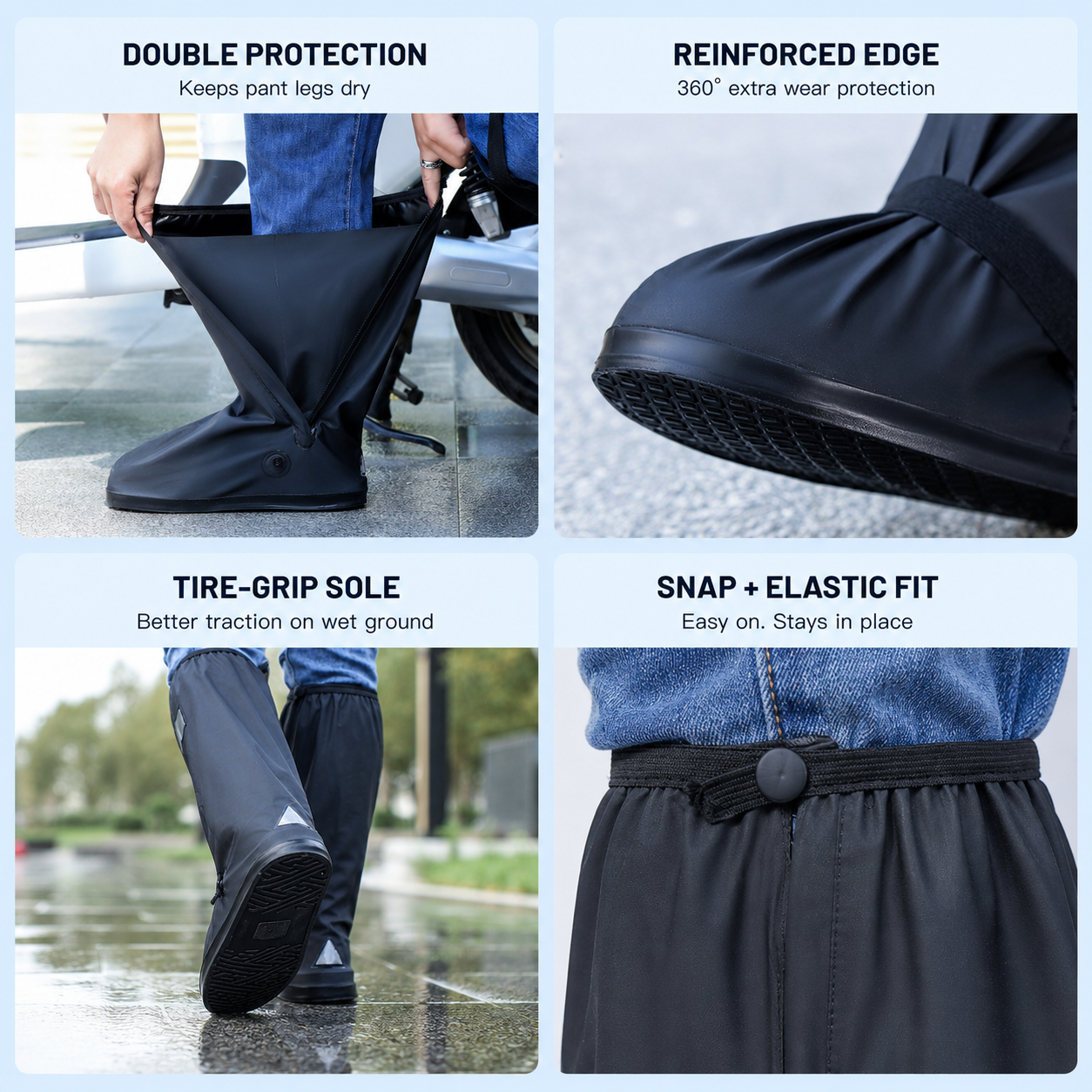 EInuvo® Foldable Waterproof Boot Covers – Stay Dry in Rain, Mud & Snow