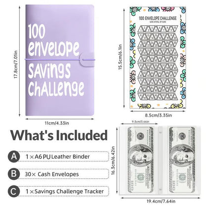 🔥50％ OFF🔥--💸100 Envelope Saving Challenged Binder