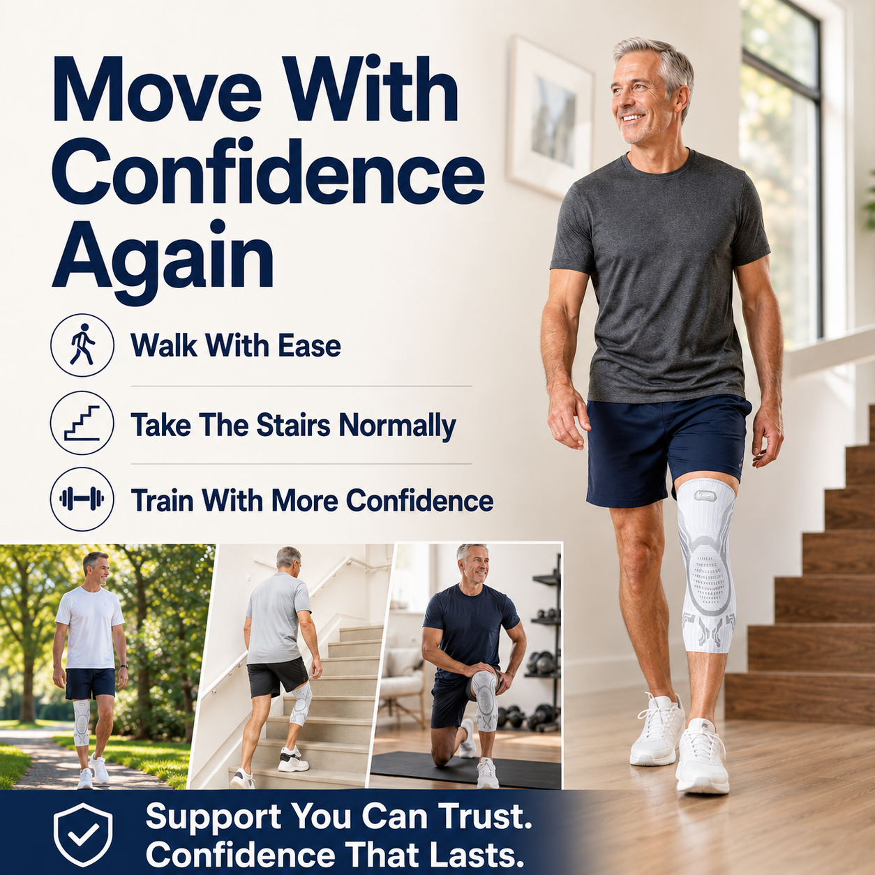 Move with confidence again knee support brace