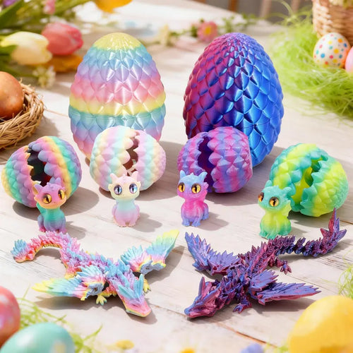 ✨🐉Easter toys-  3D Printed Dragon Family Egg Set