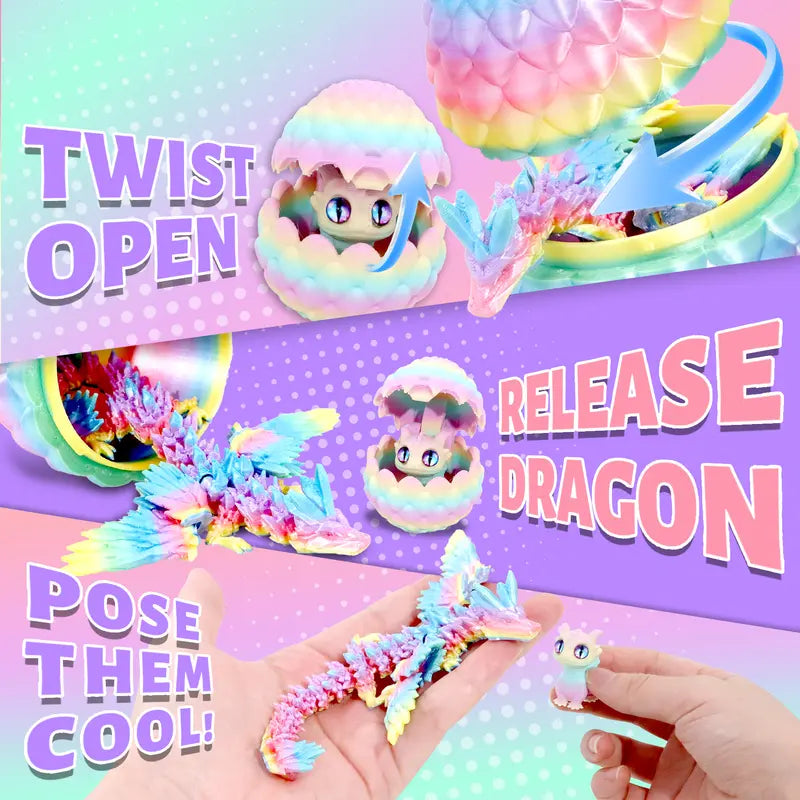✨🐉Easter toys-  3D Printed Dragon Family Egg Set