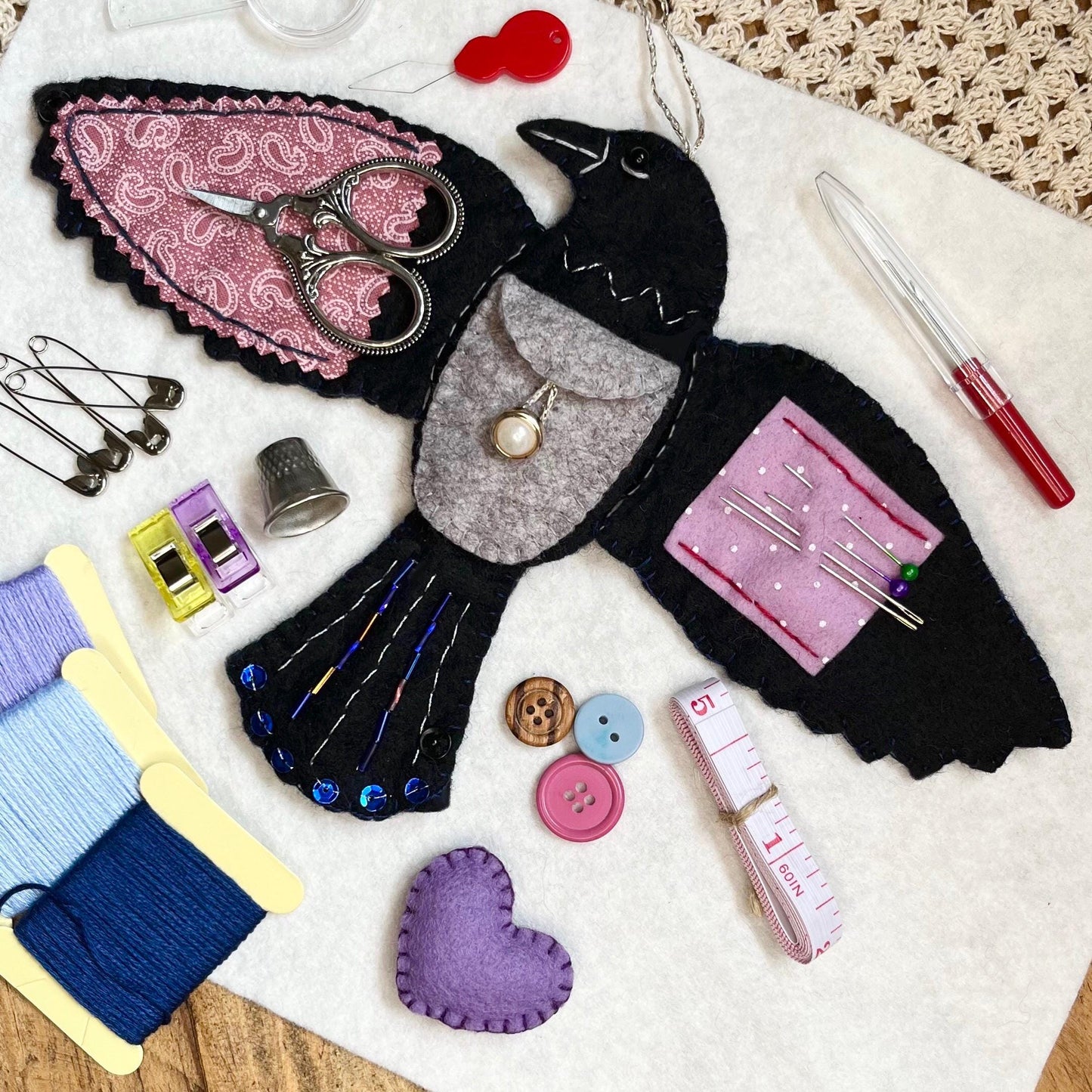 🖤 “Raven’s Keepsake – Guardian of Stitches”