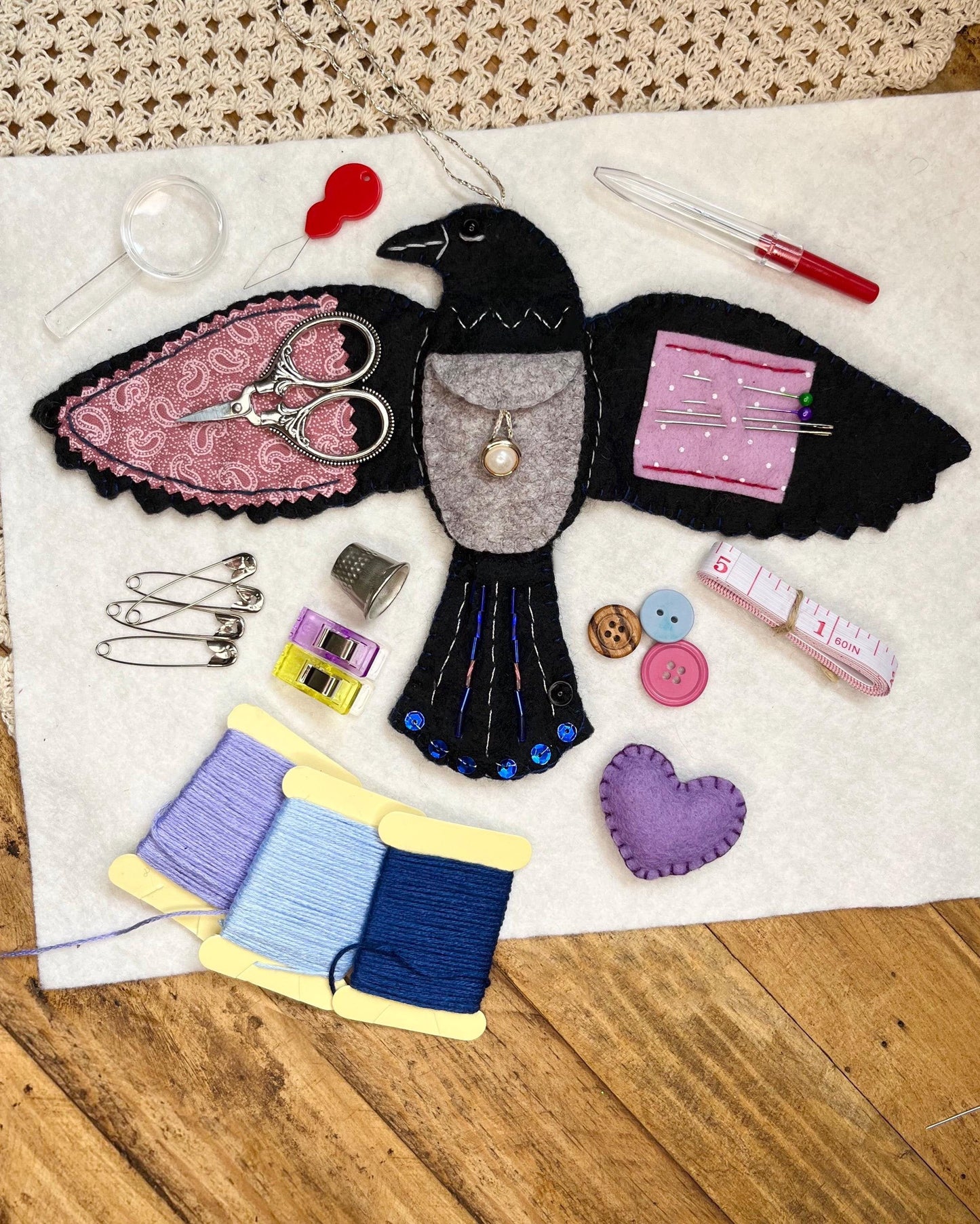 🖤 “Raven’s Keepsake – Guardian of Stitches”