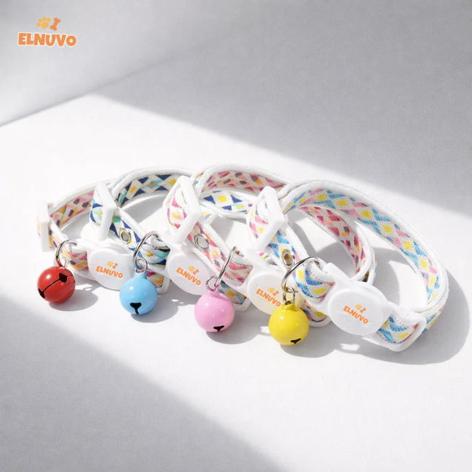 Adjustable Bell Pet Collar for Cats & Small Dogs