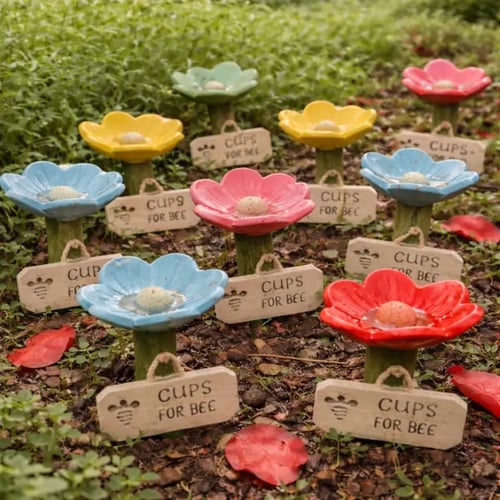 🌸Flower-Shaped Ceramic Bee Watering Station🐝💧
