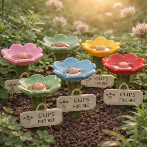 🌸Flower-Shaped Ceramic Bee Watering Station🐝💧
