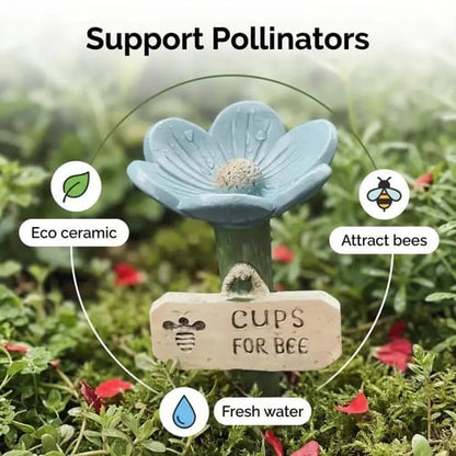 🌸Flower-Shaped Ceramic Bee Watering Station🐝💧
