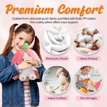 Flip-a-Fluff: Transformable Strawberry & Carrot Bunny