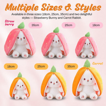Flip-a-Fluff: Transformable Strawberry & Carrot Bunny