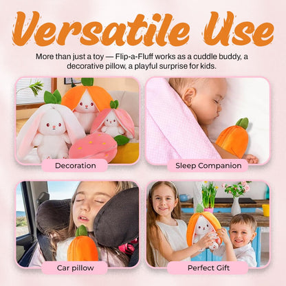 Flip-a-Fluff: Transformable Strawberry & Carrot Bunny