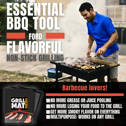 🔥【Last Day Promotion 52%OFF】🥩Non-Stick Mesh Grill Mat - Stop Losing Food to the Flames!