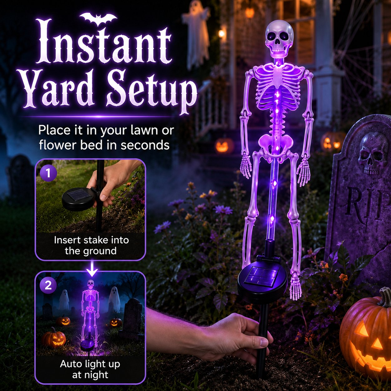 💀Elnuvo® Solar Skeleton Garden Lights