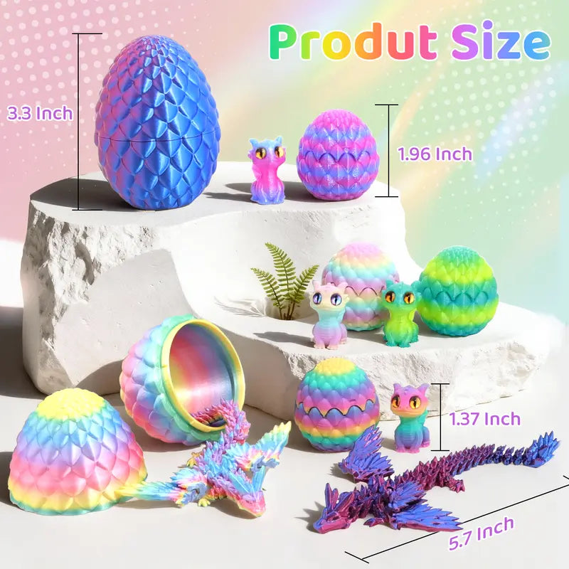 ✨🐉Easter toys-  3D Printed Dragon Family Egg Set