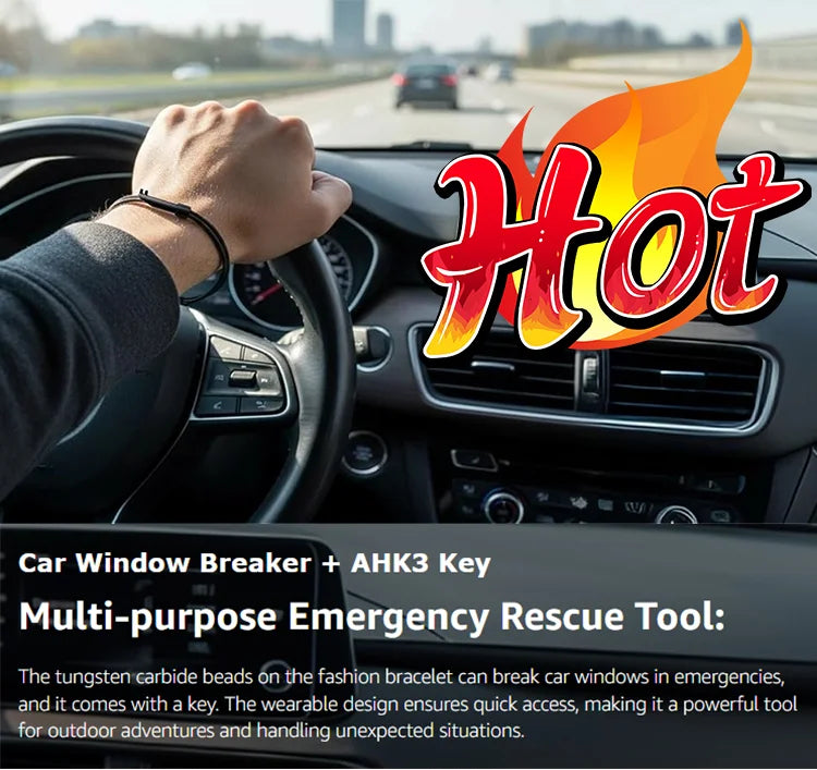 🔥Survival Wrist Strap-Survival Bracelet- Emergency Glass Breaker