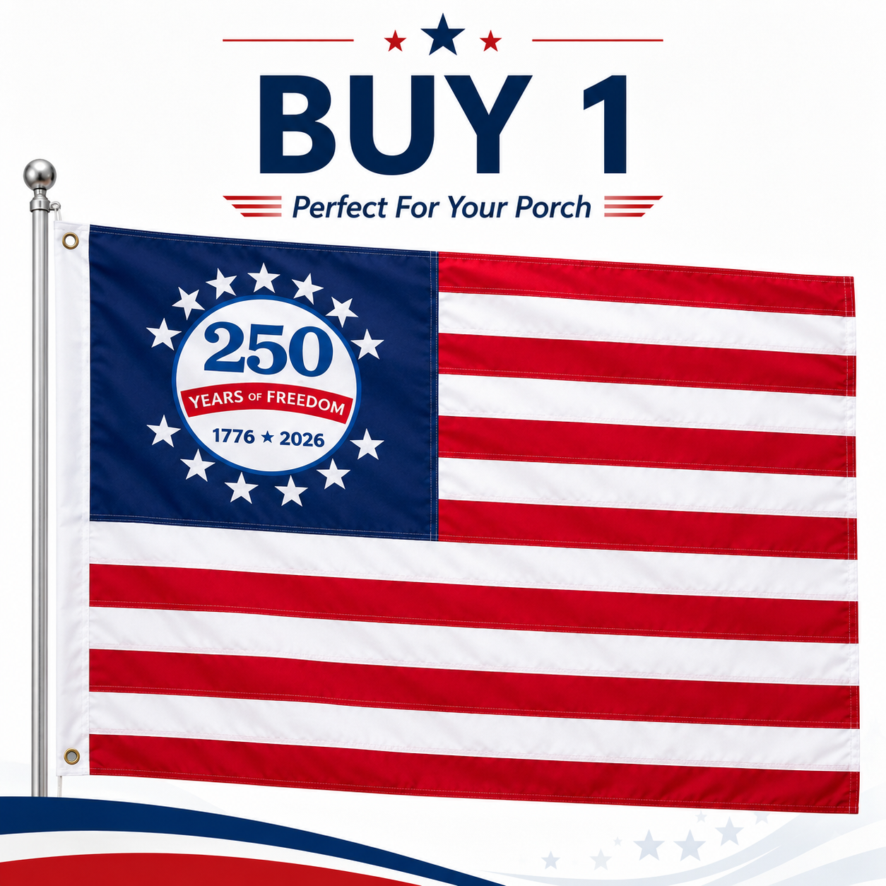 Last Day 51% OFF🔥250th Anniversary USA Commemorative Flag (3x5 Ft),Double-Sided Embroidered