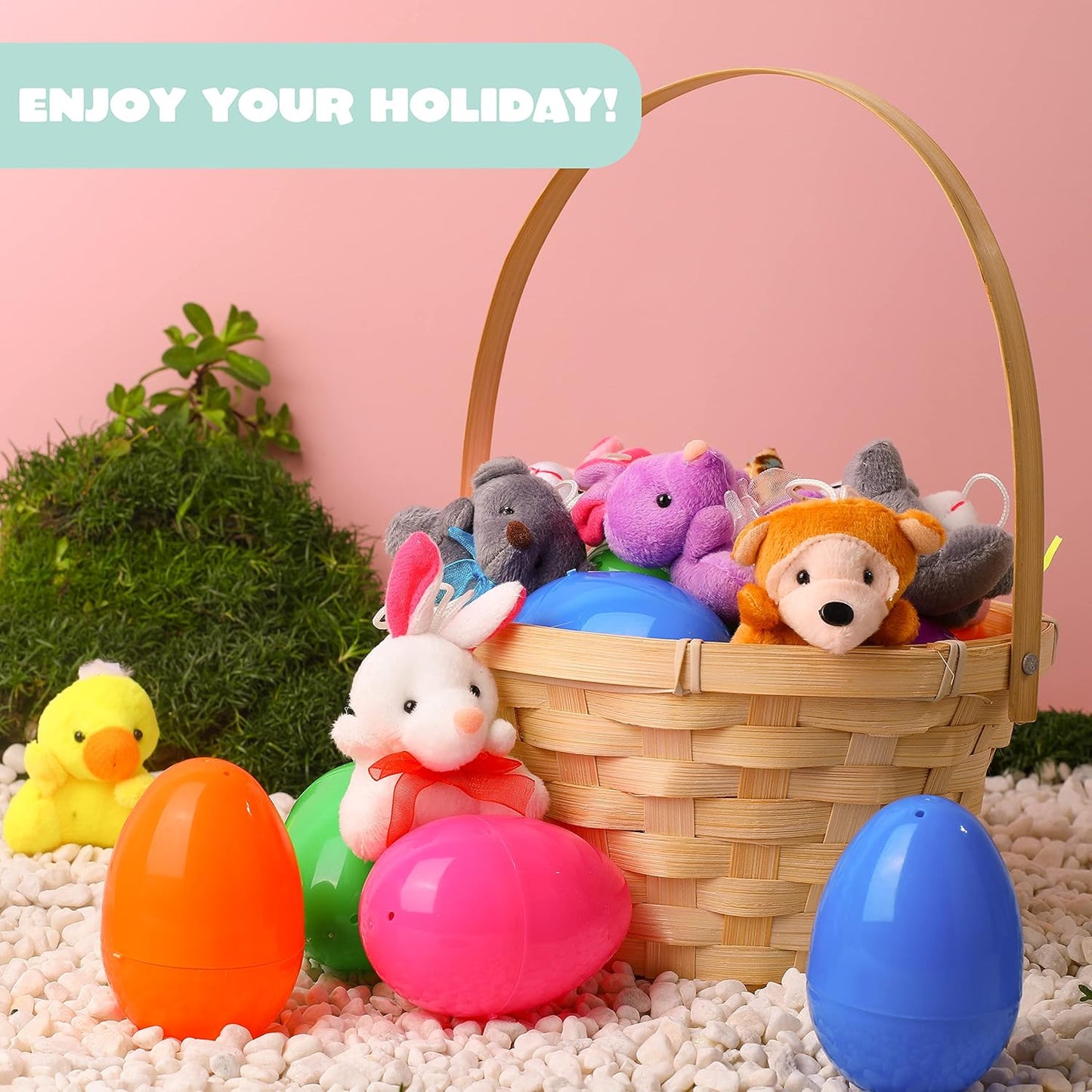 🎁Easter Hot Sale😍Prefilled Easter Eggs, Filled with Plush Animal Toys - Water-Resistant Plastic Shells