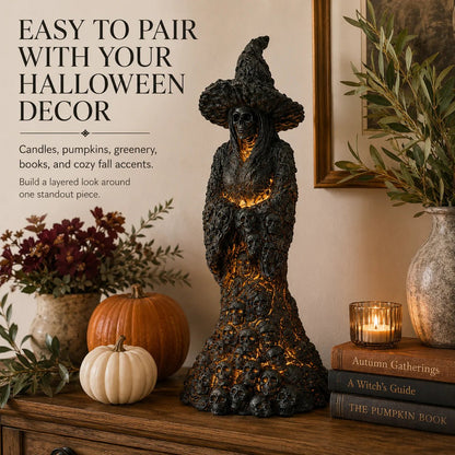 💀Elnuvo® Skull Witch Glow Statue