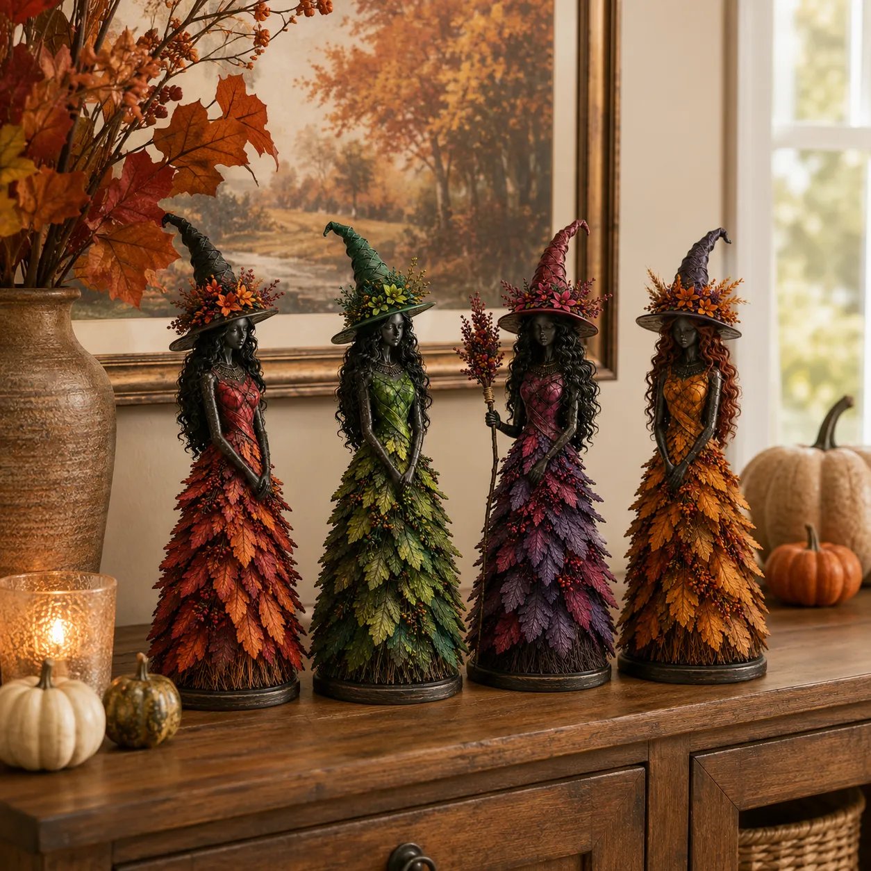 🔥LAST DAY 50% OFF - 🧙‍♀️Enchanted Autumn Witch Figurine (📦 Free Shipping)
