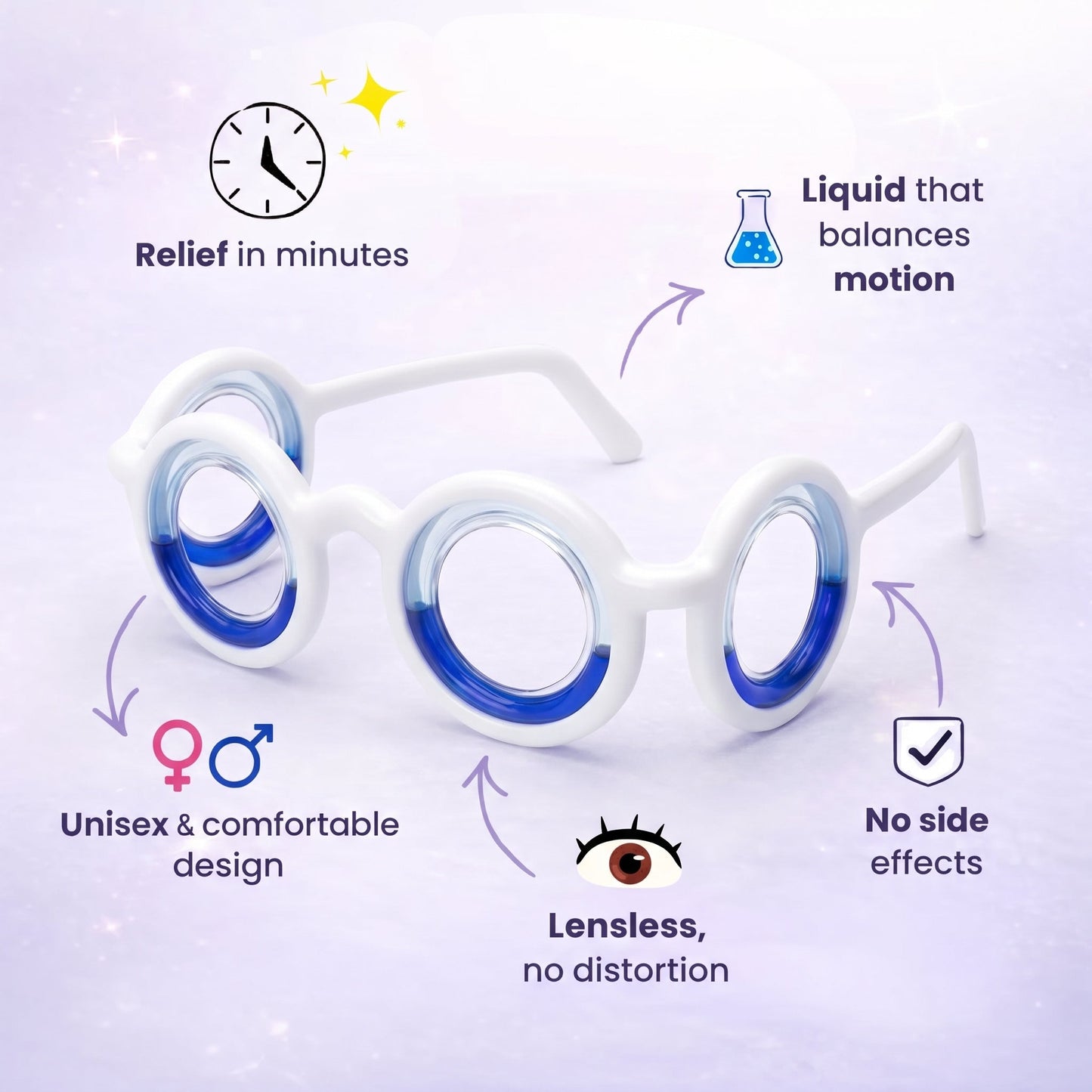 EInuvo® Motion Relief Glasses